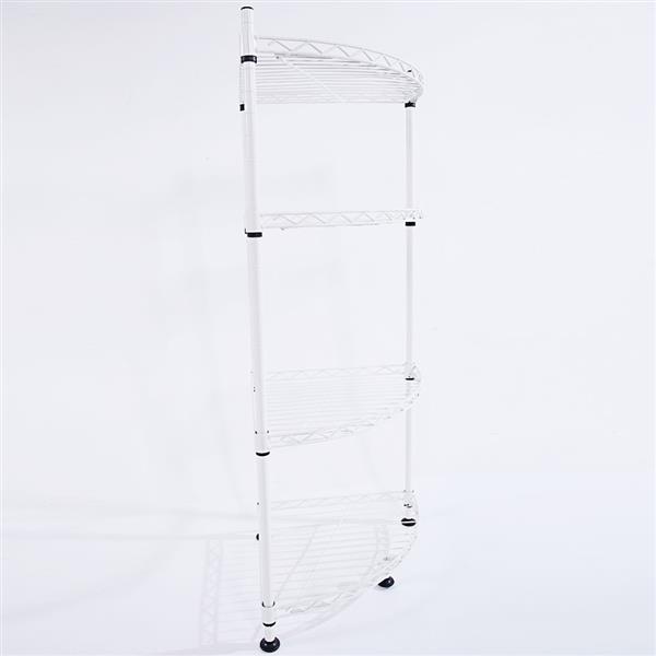 4-Layer Plastic Coated Triangle Corner Shelf 300*300*800 White