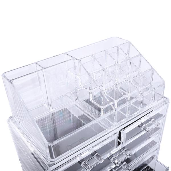 SF-1122-1 Cosmetics Storage Rack with 2 Small & 5 Large Drawers Transparent