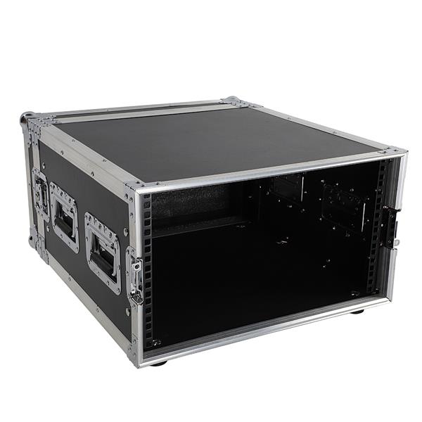 19" 6U Single Layer Double Door DJ Equipment Cabinet Black & Silver