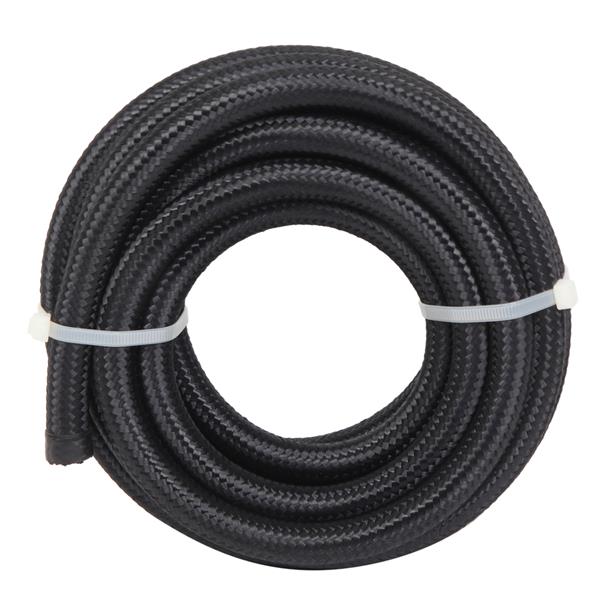 6AN 16 Foot Universal Black Fuel Pipe   10 Black Connectors