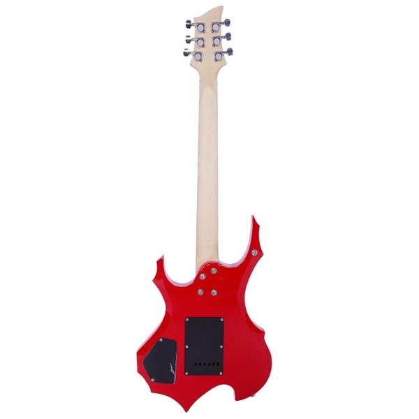 Novice Flame Shaped Electric Guitar HSH Pickup   Bag   Strap   Paddle   Rocker   Cable   Wrench Tool Red