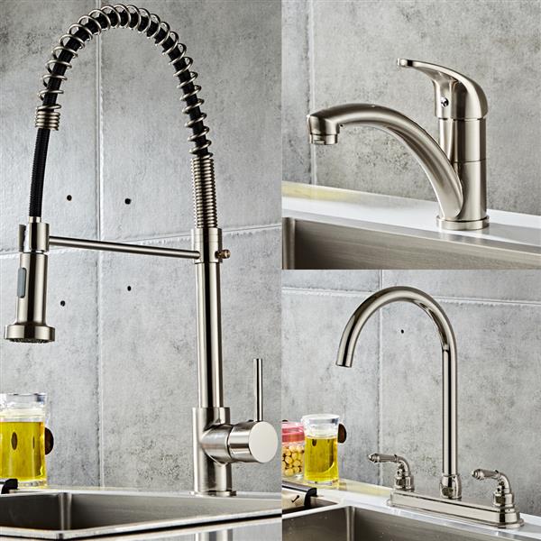 Pull-down Kitchen Faucet-Brushed Nylon Water Pipe