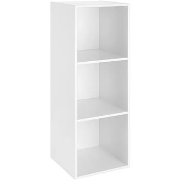 3-Tier Organizer Wood Bookshelf Open Shelf Bookcase , 3 Cubes Storage Shelf , White