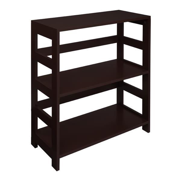 Storage Rack Wood Shelf 3 Tier Bookcase Shelf Storage Organizer, Brown Color