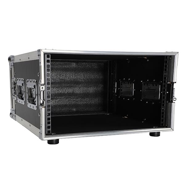 19" 6U Single Layer Double Door DJ Equipment Cabinet Black & Silver