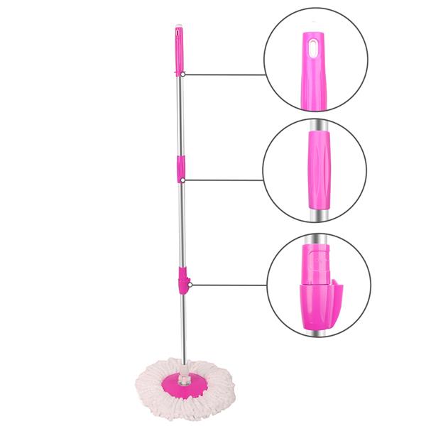 360° Spin Mop with Bucket & Dual Mop Heads Pink