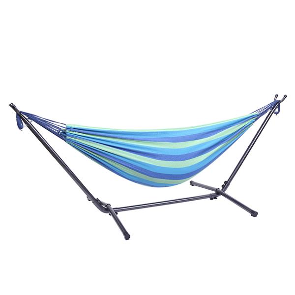 Portable Outdoor Polyester Hammock Set Blue & Green