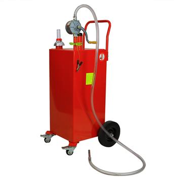 30 Gallon Gas Caddy Tank Storage Drum Gasoline Diesel Fuel Transfer with Universal Wheel Red JGC30 Pantone 186C