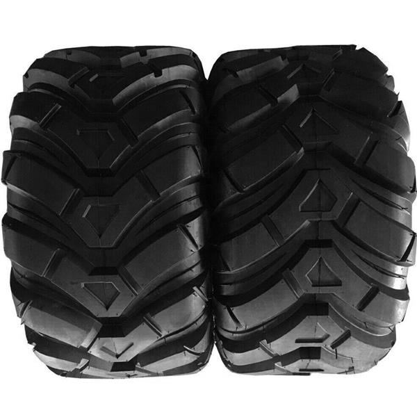 25x10-12 black Fits ATV millionparts 8.5inch rubber pair of Tubeless Tires