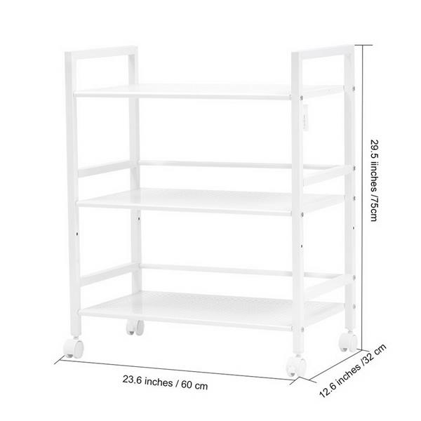 Widen 3 Tiers Multi-functional Storage Cart Ivory White
