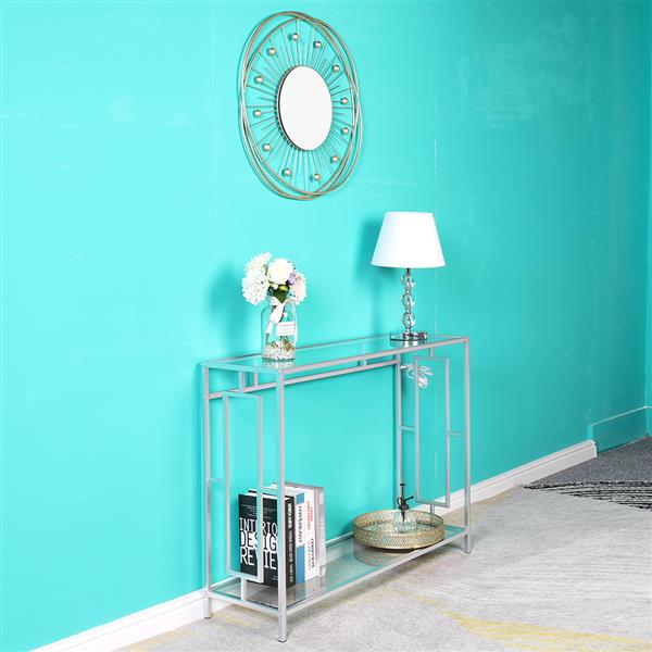 Toughened Glass Panel Console Table