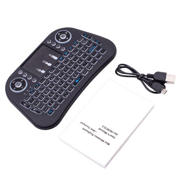 Mini i10 2.4G Air Mouse Wireless Keyboard with Touchpad Black