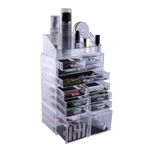 4Pcs/Set Plastic Cosmetics Storage Rack Transparent
