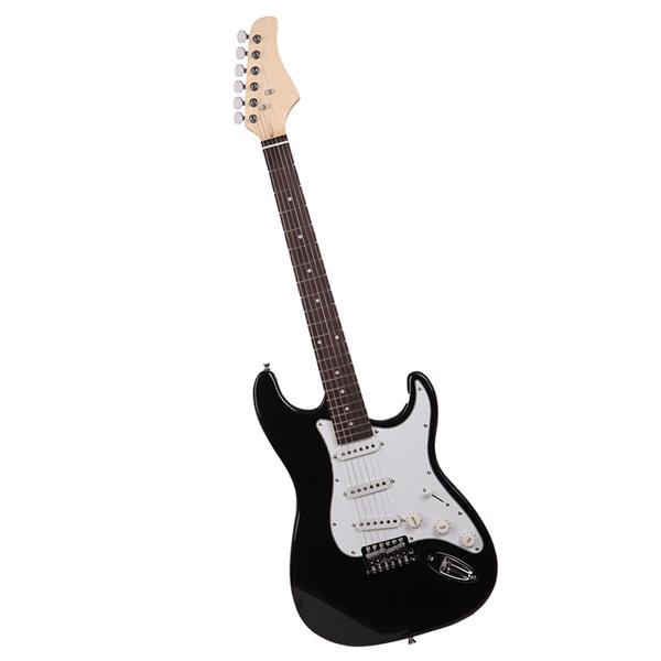 Rosewood Fingerboard Electric Guitar Black w/ White 