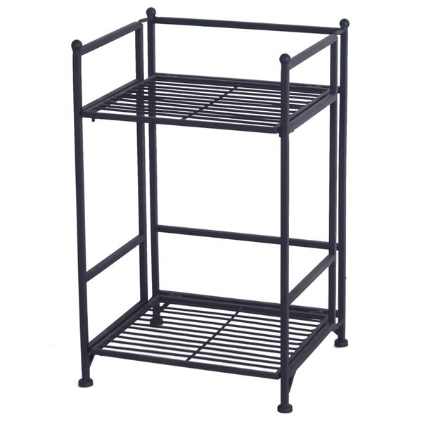 2-Tier Folding Metal Shelf