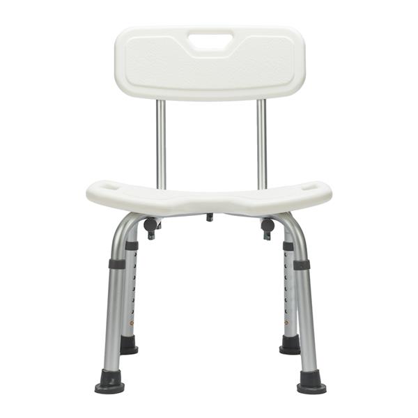 Medical Bathroom Safety Shower Tub Aluminium Alloy Bath Chair Seat Bench with Hygienic Cutout Design White