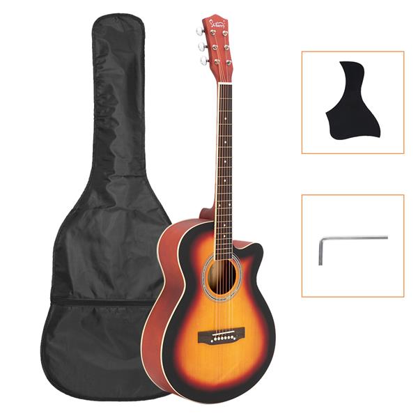 [Do Not Sell on Amazon]  GT501 40 inch Spruce Front Cutaway Folk Guitar with Bag & Board & Wrench Tool Gradient Sunset(Do Not Sell on Amazon)