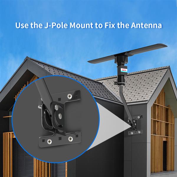 10000A 110V 40-860MHz 20±3dB 350°Rotation UV Dual-band Outdoor Antenna Black