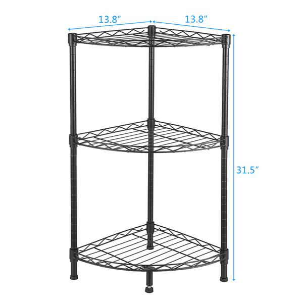 3-Tier Corner Wire Shelving