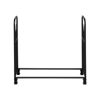 Black Sand Pattern Single Layer 4 Feet Long 44 Inches High With Arrow Style Indoor And outdoor iron fireplace firewood stand