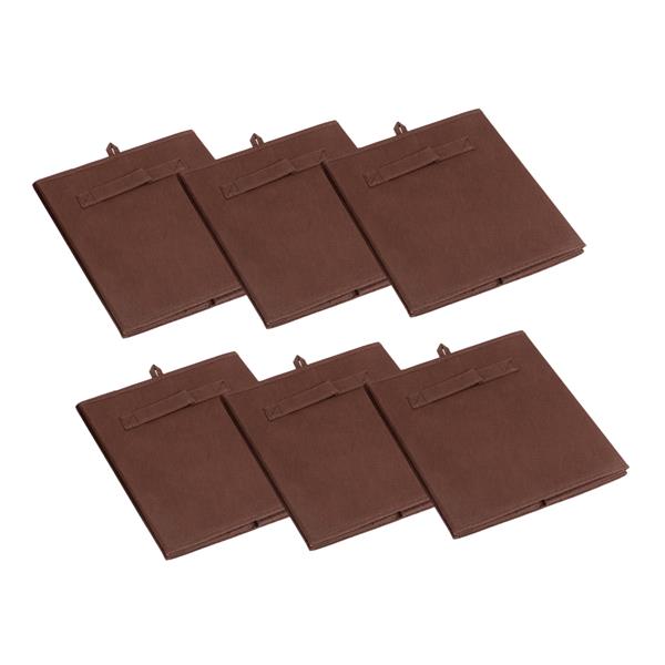 6pcs High Quality Non-woven Fabrics Storage Boxes Brown