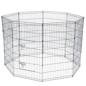 42\\" Tall Wire Fence Pet Dog Cat Folding Exercise Yard 8 Panel Metal Play Pen Black 
