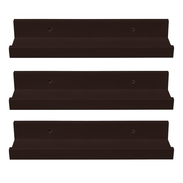 Set of 3 14-inch Floating Wall Shelves by Brown