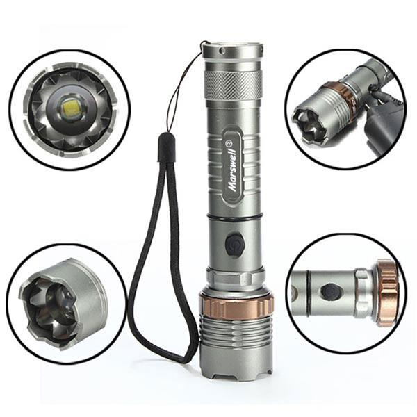 2000lm 3-Mode Waterproof Lotus Head LED Flashlight Suit Gray