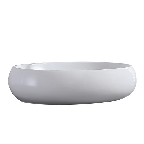 Ceramic Basin Above Counter Basin Curved Oval White