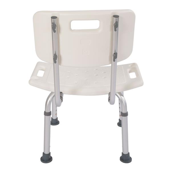 Aluminum Alloy Elderly Bath Chair with Backrest White