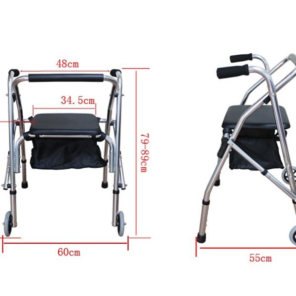 Aluminum Tube Walker With Seat Cushion 4202 Silver