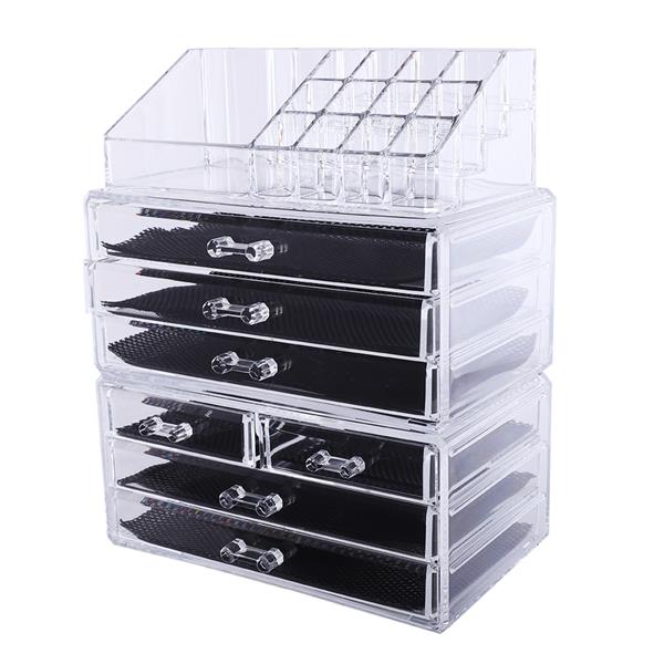 SF-1122-1 Cosmetics Storage Rack with 2 Small & 5 Large Drawers Transparent