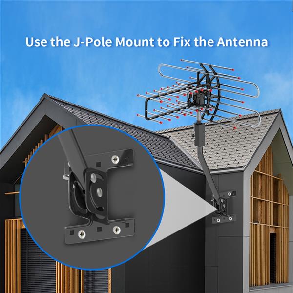 TA-851 Plus 360°Rotation UV Dual Frequency 45-860MHz 22-38dB 42.65ft cable Outdoor Antenna