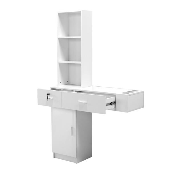 Wall Mount Beauty Salon Spa Mirrors Station Hair Styling Station Desk White