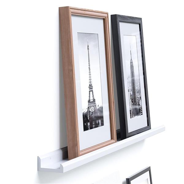 46 Inches Floating Picture Display Ledge Wall Mount Shelf  Denver Modern Design White