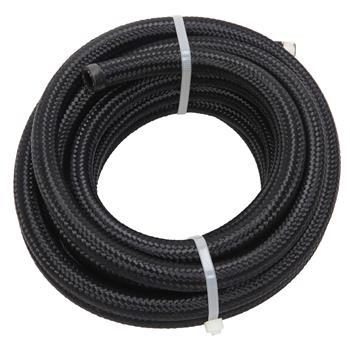 6AN 16-Foot Universal Stainless Steel Braided Fuel Hose Black