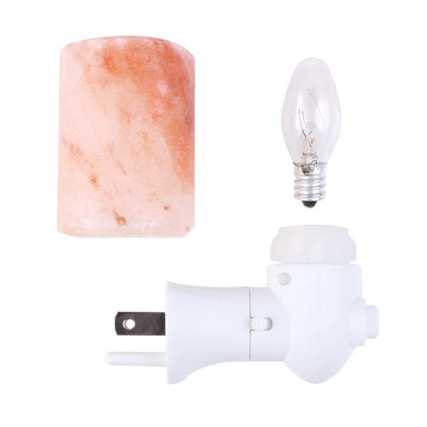 Exquisite Cylinder Natural Rock Salt Himalaya Salt Lamp Air Purifier Amber