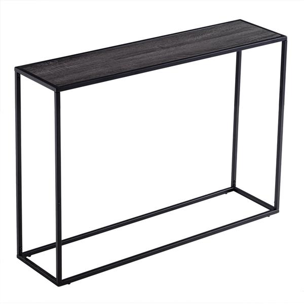 (106 x 28 x 76)cm Grey Wood Grain Simple Single Layer Console Table