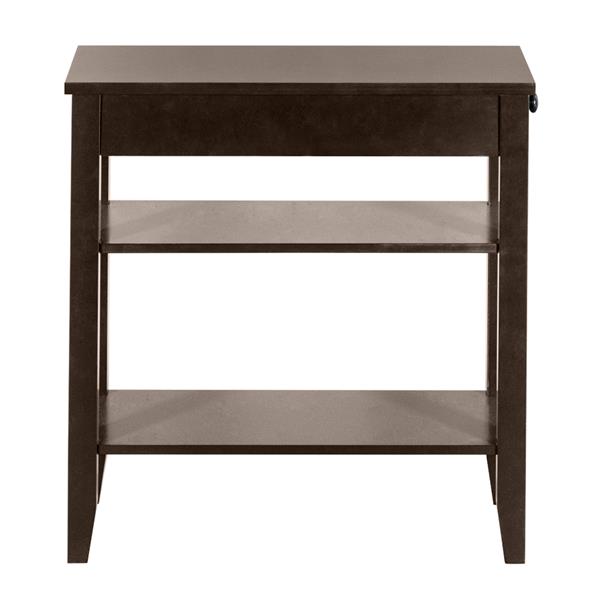 (28.45 x 64 x 61cm)Two Layers of Bedside Table with Drawers Brown