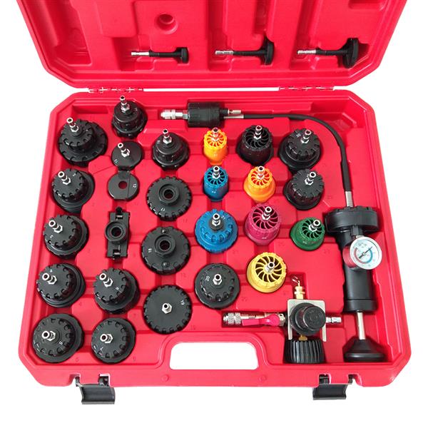 33Pcs Cooling System Radiator Pressure Tester Test Tool Kit