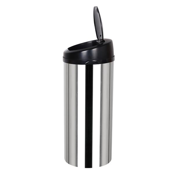 50L Round Inductive Touchless Full-automatic Fingerprint-resistant Garbage Trash Can Silver