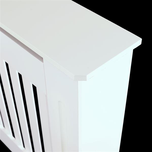 Simple Traditional Design Ventilated E1 MDF Board Vertical Stripe Pattern Radiator Cover White S