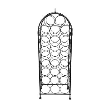 Black 23 Bottle Metal Wine Rack Bordeaux Chateau Style