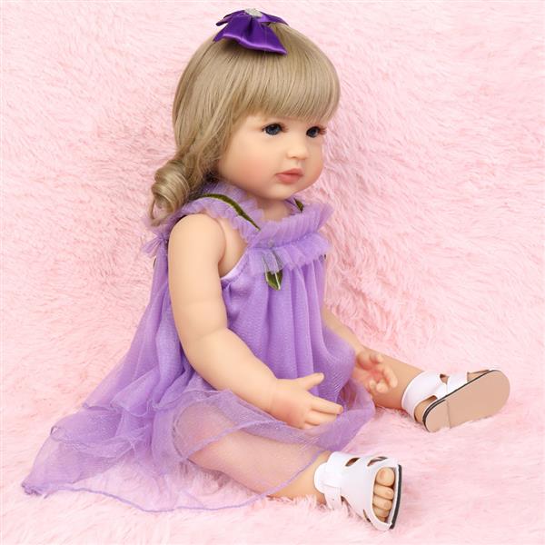 All-Plastic Simulation Doll: 22 Inches Purple Lace Skirt