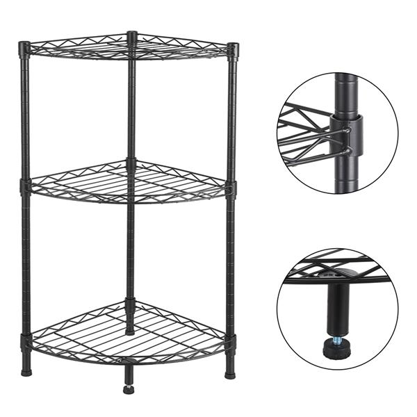 3-Tier Corner Wire Shelving