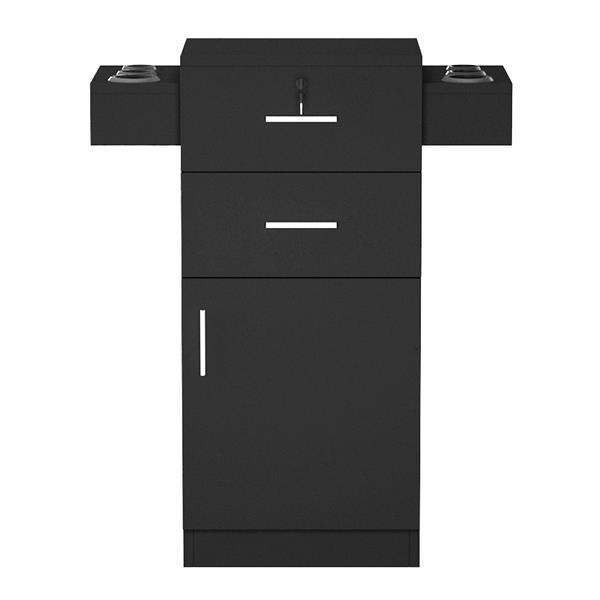 Barbershop Salon Locker / Hair Dryer Rack Drawer with Lock Black