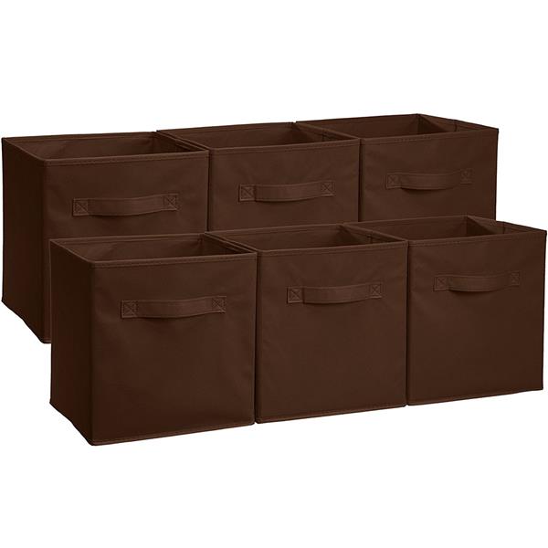 6pcs High Quality Non-woven Fabrics Storage Boxes Brown