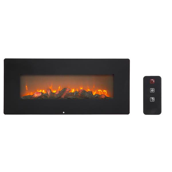 SF310-42AX 42 Inch 1400W Wall Hanging / Fireplace Single Color / Fake Wood / Heating Wire / With Small Remote Control Black