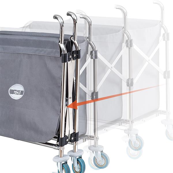 Commercial Collapsible X-Cart, Stainles Steel, 8 Bushel Cart, 330LB 35*5*31.5 inches, Grey