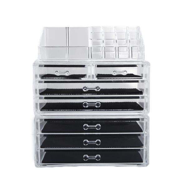 SF-1122-1 Cosmetics Storage Rack with 2 Small & 5 Large Drawers Transparent